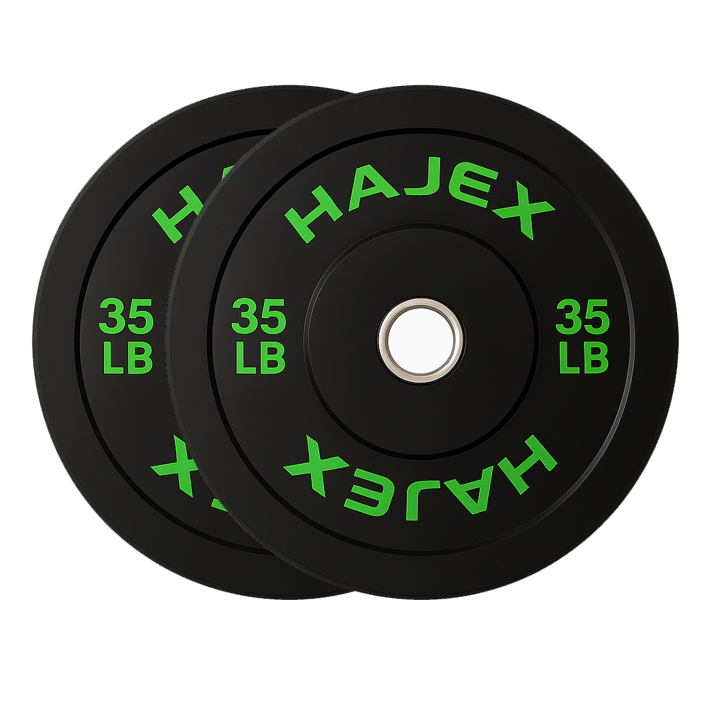 HAJEX Olympic Bumper Weight Plates - 10, 15, 25, 35, 45, 55 LB 