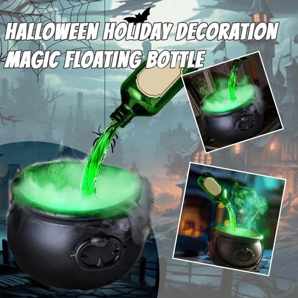 Halloween Black Wizard Bowl Magic Float Bottle And Diffuser Indoor Home Bar Magic Party Horror Ghost Props Halloween Decoration 