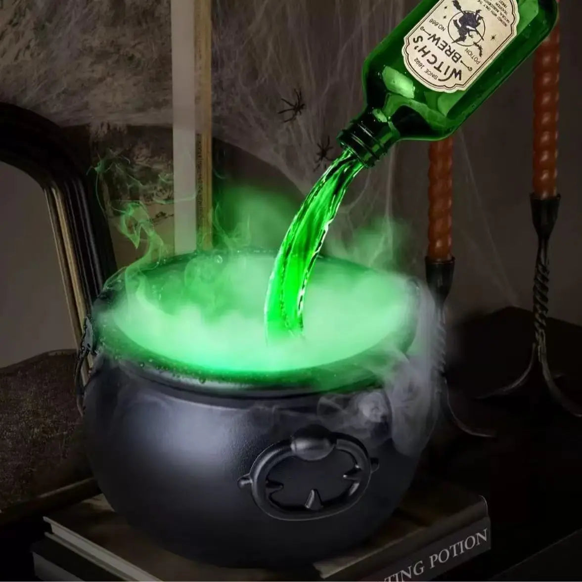 Halloween Black Wizard Bowl Magic Float Bottle And Diffuser Indoor Home Bar Magic Party Horror Ghost Props Halloween Decoration 