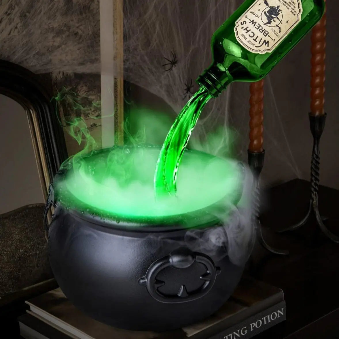 Halloween Black Wizard Bowl Magic Float Bottle And Diffuser Indoor Home Bar Magic Party Horror Ghost Props Halloween Decoration 