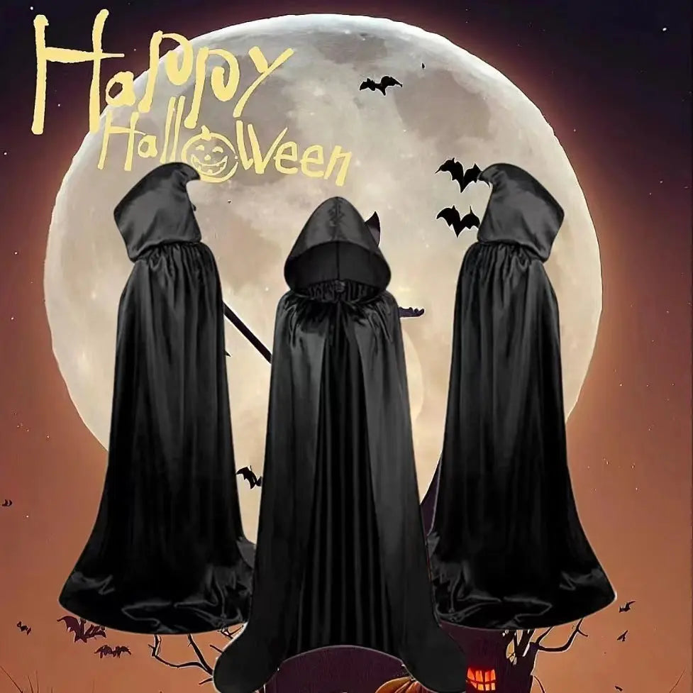 Halloween Cloak Costumes Wizard Cloak For Children Hooded Capes Mantle Black Party Decoration 