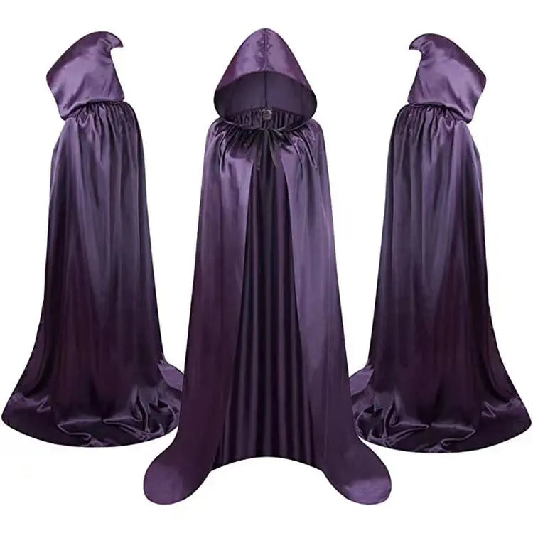 Halloween Cloak Costumes Wizard Cloak For Children Hooded Capes Mantle Black Party Decoration 