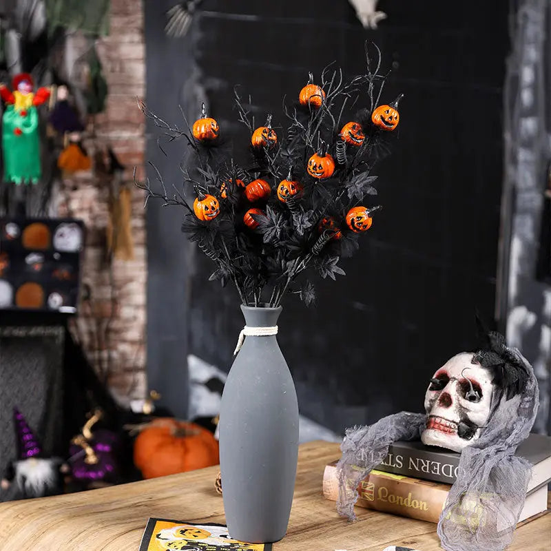 Halloween Decorations Black Horror Pumpkin Twig Cutting Bouquet 