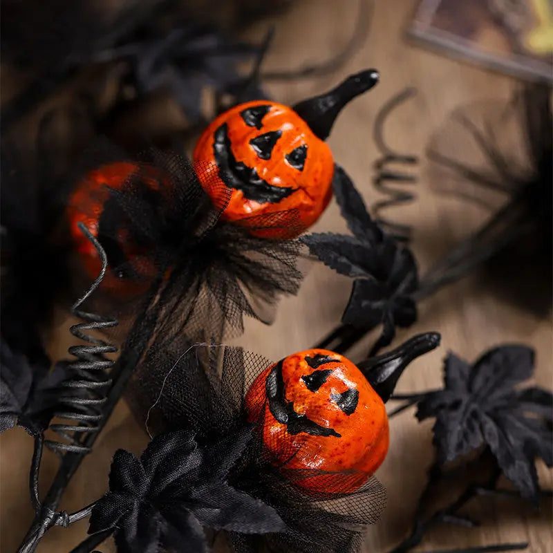 Halloween Decorations Black Horror Pumpkin Twig Cutting Bouquet 