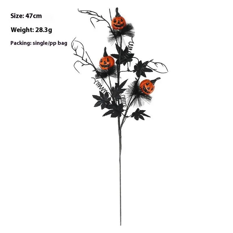 Halloween Decorations Black Horror Pumpkin Twig Cutting Bouquet 