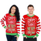 Couple Happy Holidays Merry Sweater Festive Red Green Knit Cozy Holiday Jumper Fun Christmas Winter Wear