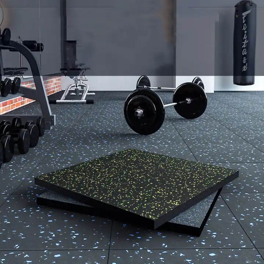 HAJEX Hard Floor Mats for Gym - Pack of 6 