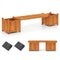 3-in-1 Outdoor Planter Box with Bench 2-Person Outdoor Bench with 2 Side Garden Beds
