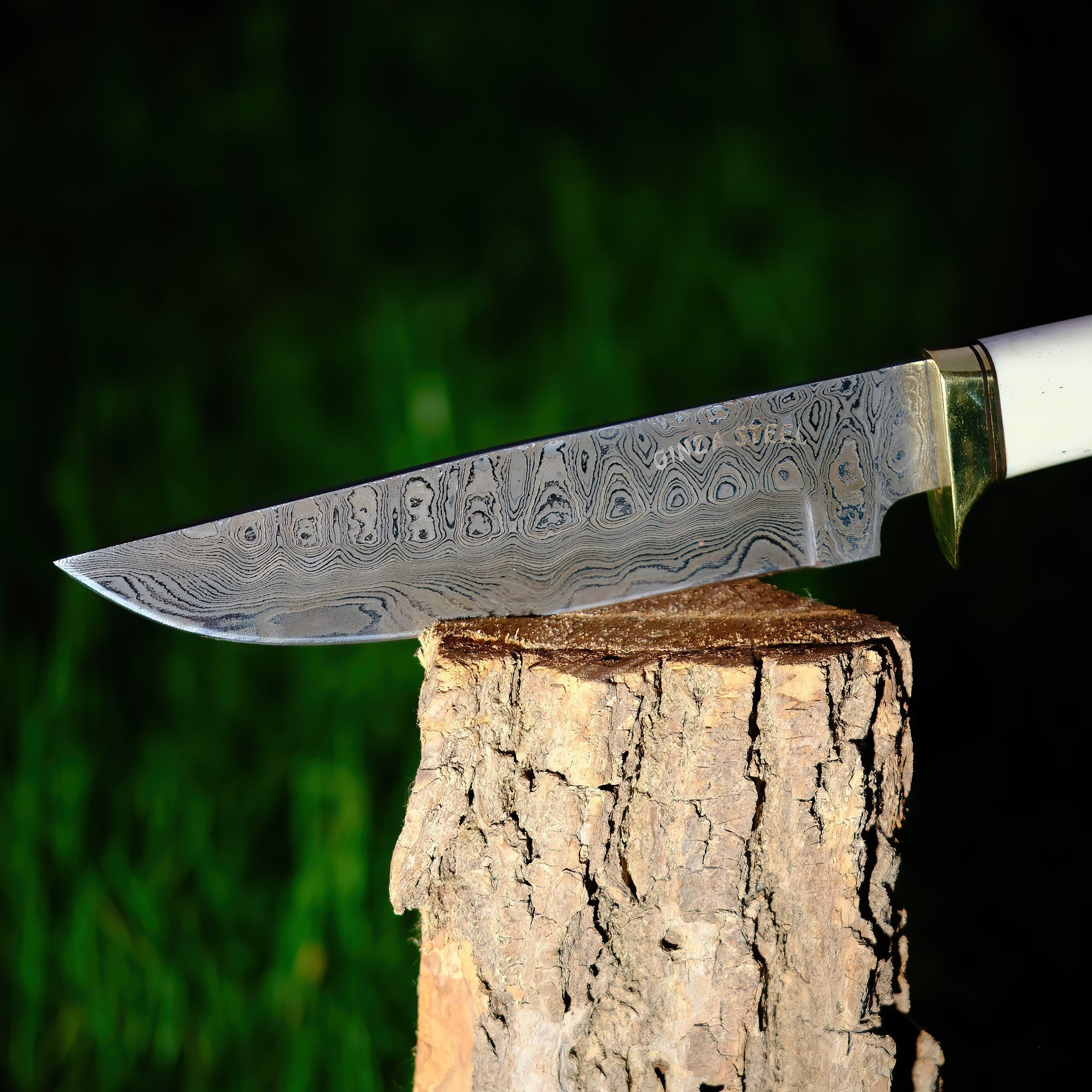 Haruto Bowie Knife - Camel Bone Handle 7.5 inch with Original leather Sheath 