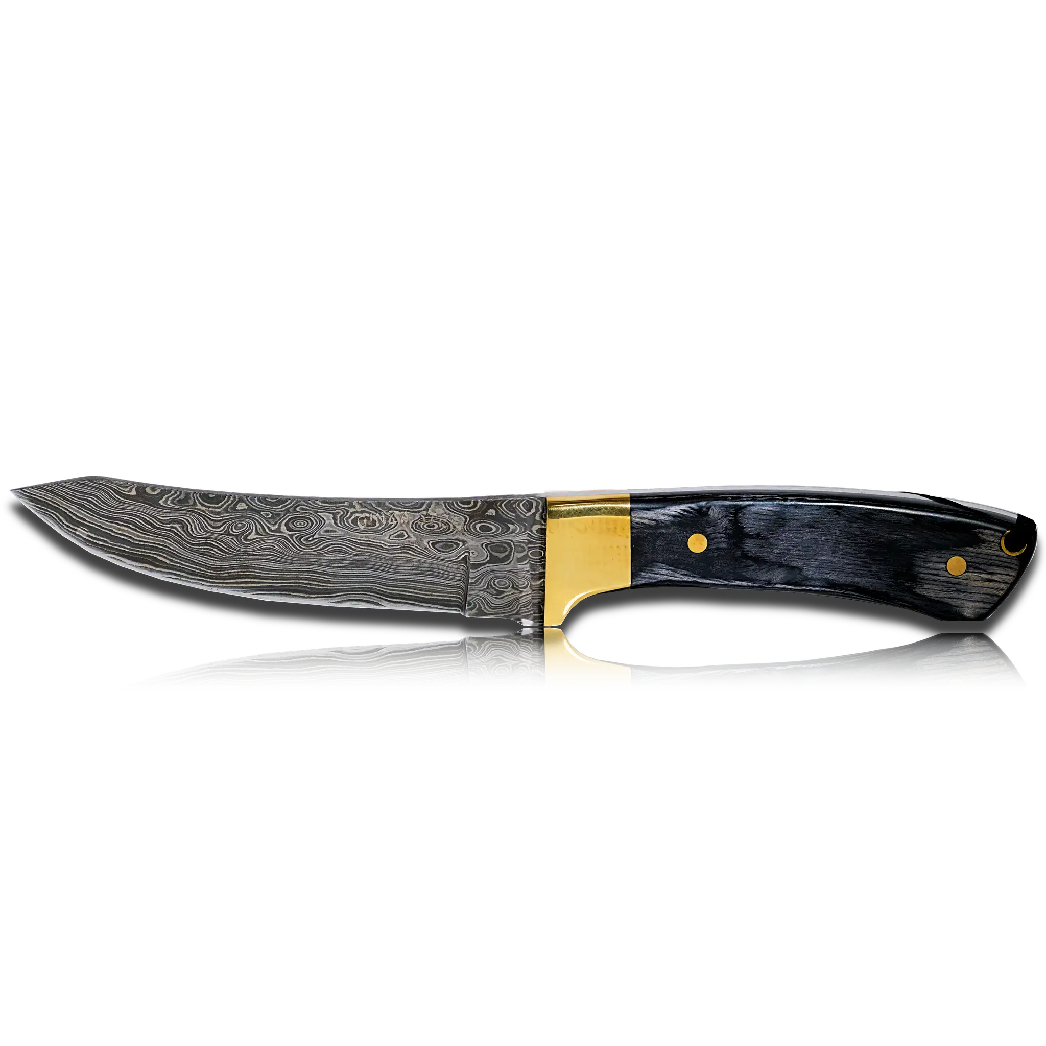 Hatif Hunter Special - Damascus Steel Skinner Knife 5 inch with Leather Sheath 