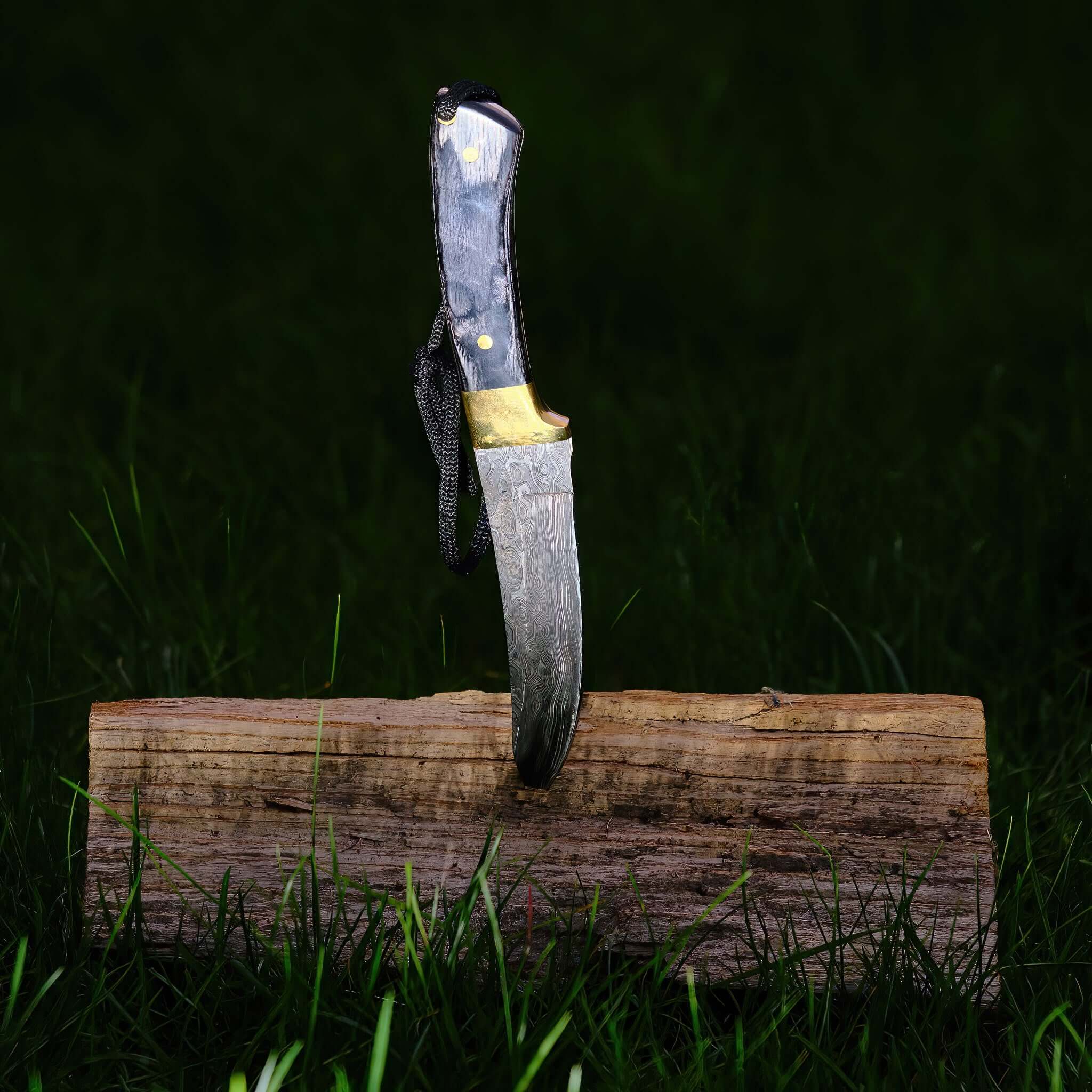 Hatif Hunter Special - Damascus Steel Skinner Knife 5 inch with Leather Sheath 