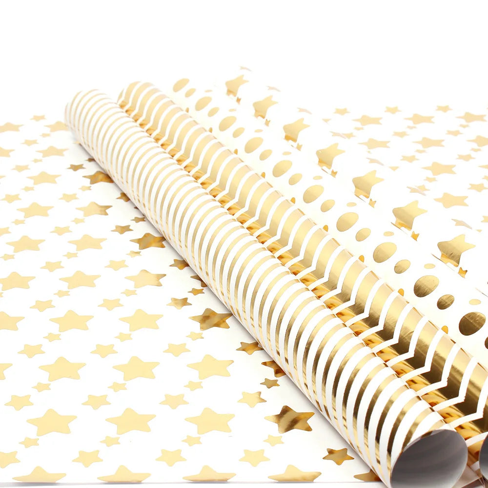 Fold 50*70cm wrapping paper Valentine Aluminum Foil Gradient Holiday gift paper Christmas gift wrapping paper 