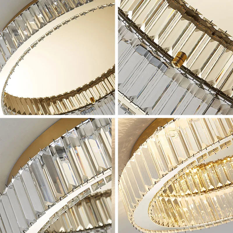 Modern Simple Crystal Circle Lamp - LED Ceiling Chandelier for Living Room, Bedroom, and Study