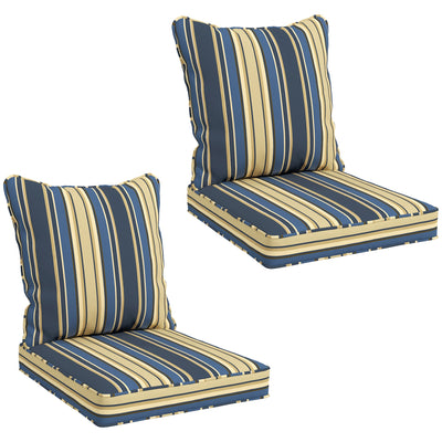 Outsunny Cushion Comfort: 4-Piece Replacement Seat and Back Pillows for Indoor/Outdoor Patio Chairs, Vibrant Blue 