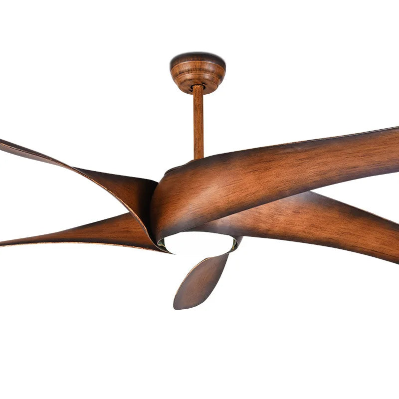 60-Inch Ceiling Fan with Lights – Brown Blades, Remote Control, LED Light, Ventilador de Techo, DC Motor for Bedroom 