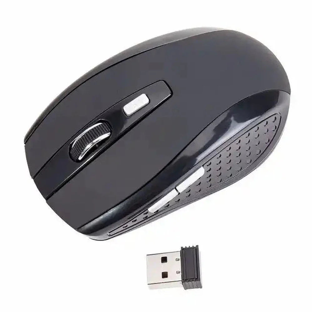Souris sans fil 2,4 GHz avec récepteur 1600 DPI - Noir