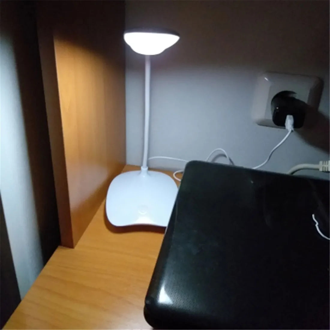 LED Desk Lamp - Foldable Dimmable Touch Table Lamp, USB Powered, 6000K Night Light, Portable & Adjustable