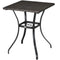 Outsunny Wicker Patio Dining Table with Umbrella Hole Outdoor Rattan Coffee Table for Garden Balcony Mixed Brown