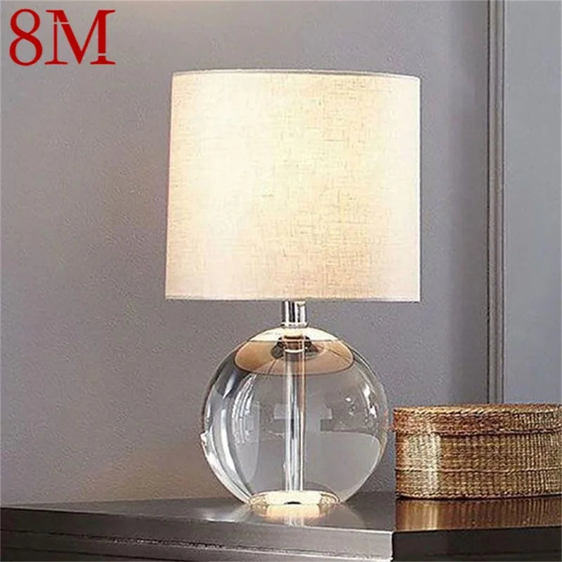 8M Dimmer Table Light – Contemporary Simple Desk Lamp, Round Crystal LED, Home Bedroom Decoration 