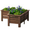 Raised Garden Bed, Wooden Elevated Planter Box Outdoor with Legs, for Vegetables, Flowers, Herbs, L-shaped, Carbonized