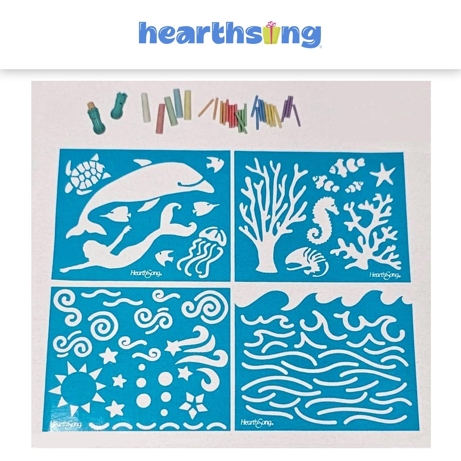 Sidewalk Stencils & Chalk - Under-the-Sea 