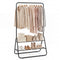 Heavy Duty Clothes Rack with Hanging Rod and Storage Shelves-Black