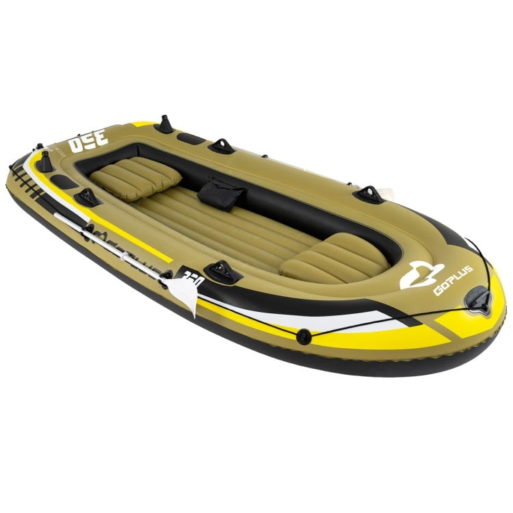 Heavy-Duty Inflatable Boat 4-Person Fishing Raft Set