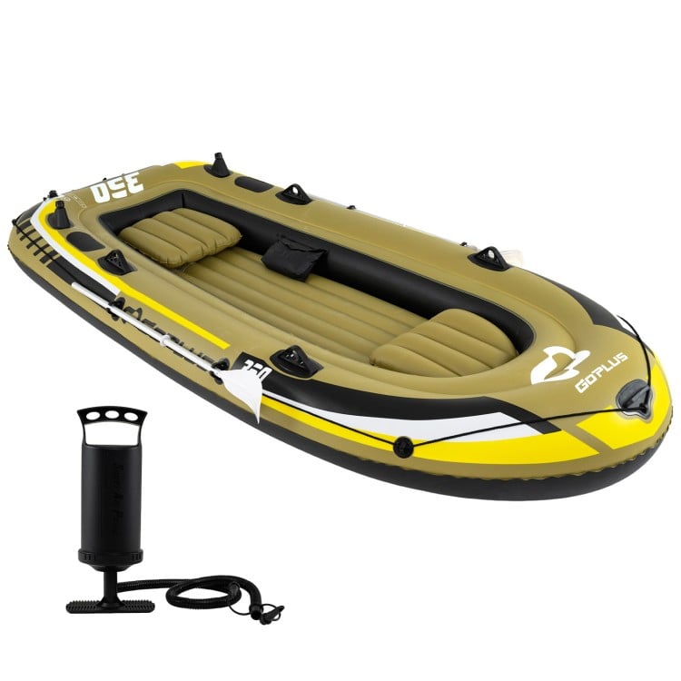 Heavy-Duty Inflatable Boat 4-Person Fishing Raft Set