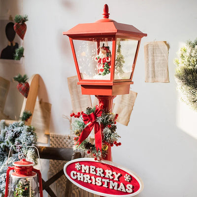 Iron Christmas Decoration Metal Snow Scene Street Lights Outdoor Landscape Ornaments Large Christmas Street Light Home Decor 