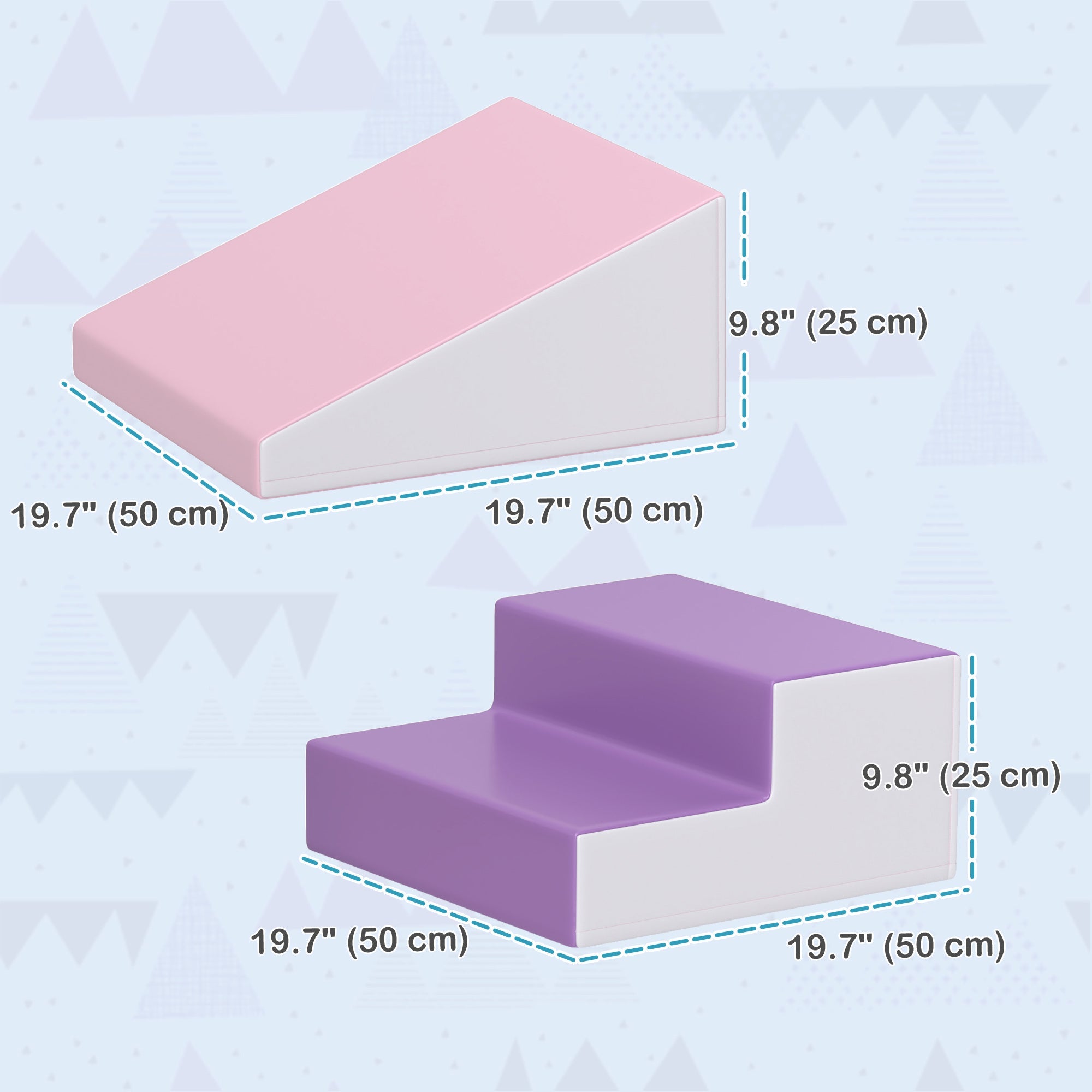 Soozier 2-Piece Climb and Crawl Activity Soft Play Set, for Toddler Preschooler Babies Indoor, Purple 