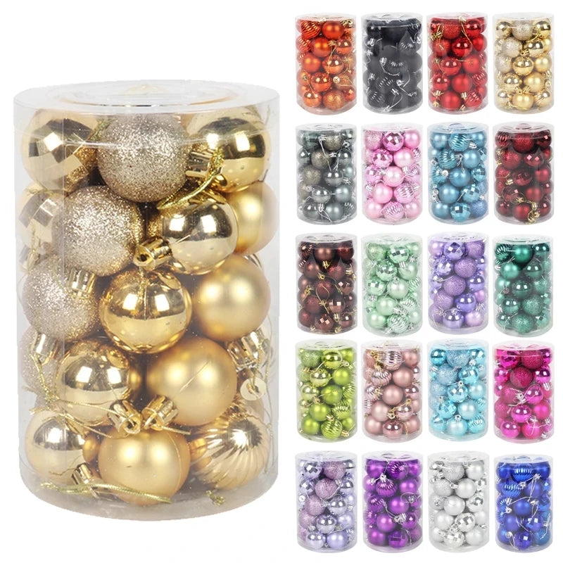 Assorted Color Christmas Balls Christmas Tree Ornaments Ball Bauble Xmas Party Hanging Pendants Home Decor 2025 New Year Bolas