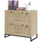 Vinsetto Boho Lockable 2 Drawer File Cabinet Adjustable Bar for Letter A4 Legal Size Natural Office Storage