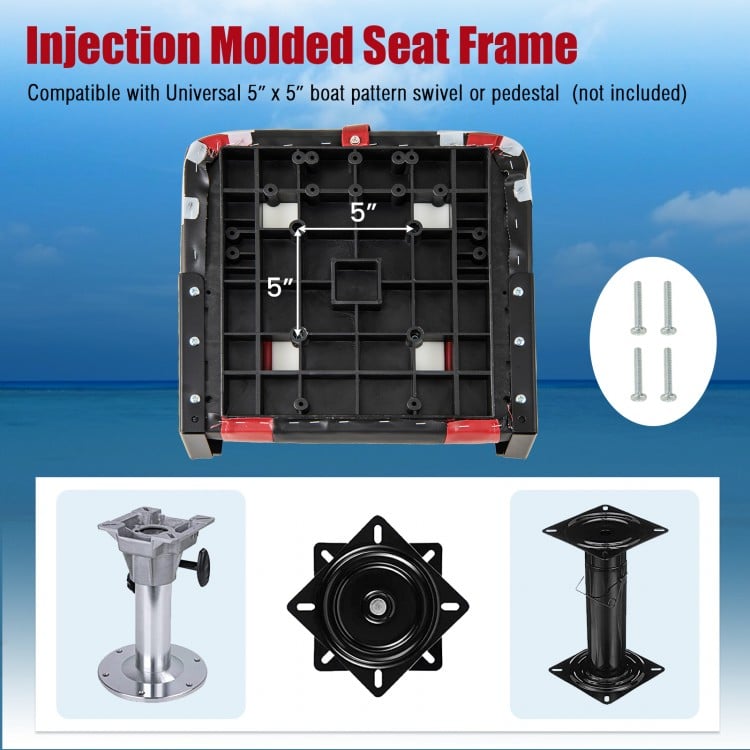 High Back Folding Boat Seats with Sponge Cushions and Flexible Hinges