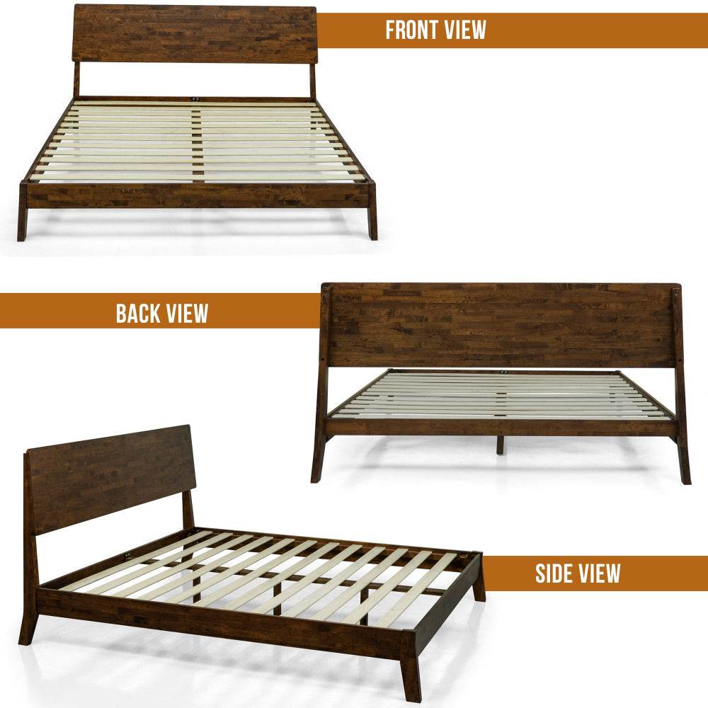 Serenity Deluxe Wood Platform Bed Frame 