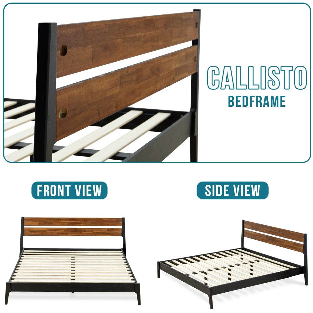 Callisto Deluxe Solid Wood Bed Frame 