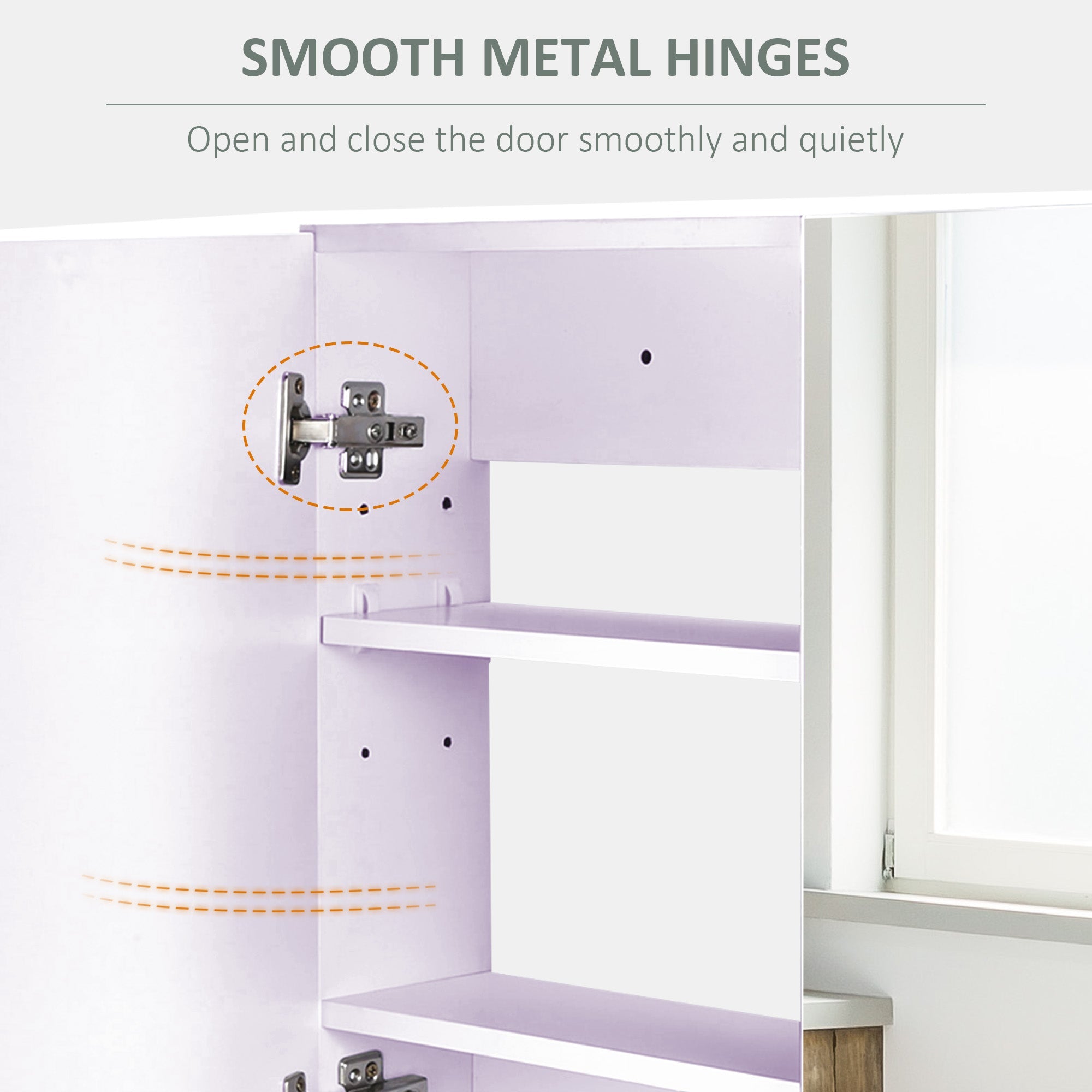 HOMCOM Wall-Mounted Bathroom Cabinet: Double Doors with Mirror, Adjustable Shelf for Storage Organization, White Finish 