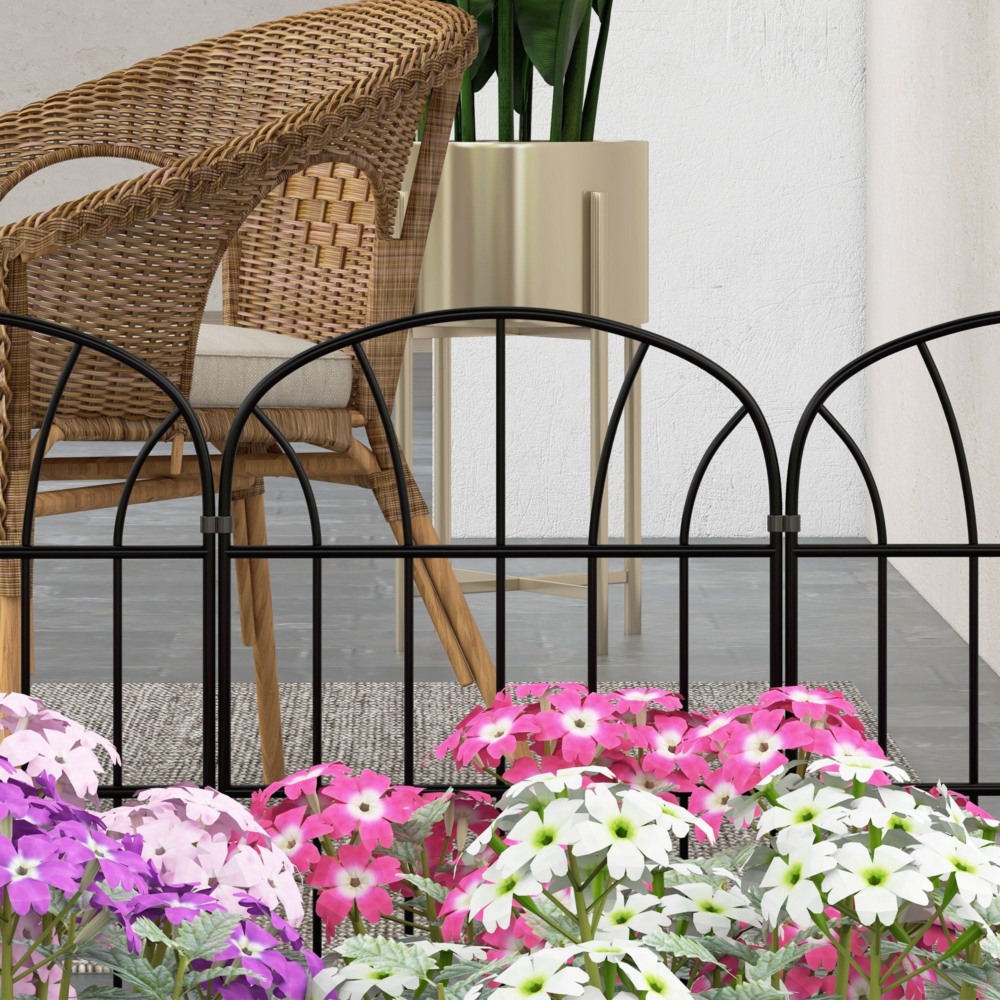 Outsunny 8 Pack Decorative Garden Fencing, Yard Panels as Animal Barrier & Flower Bed Edging, Grid Style| Aosom Canada 