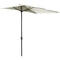Outsunny 8ft Half Round Umbrella, Outdoor Balcony Parasol Patio Garden Outdoor Window Sun Shade w/ 5 Ribs Beige