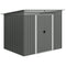 9' x 6.5' Outdoor Metal Garden Shed Utility Tool Storage Steel Backyard House, Dark Grey