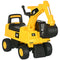 Aosom Kids Excavator Ride on Toy CAT Licensed with Manual Shovel, Horn, Hidden Storage for 18-36 Months, Yellow