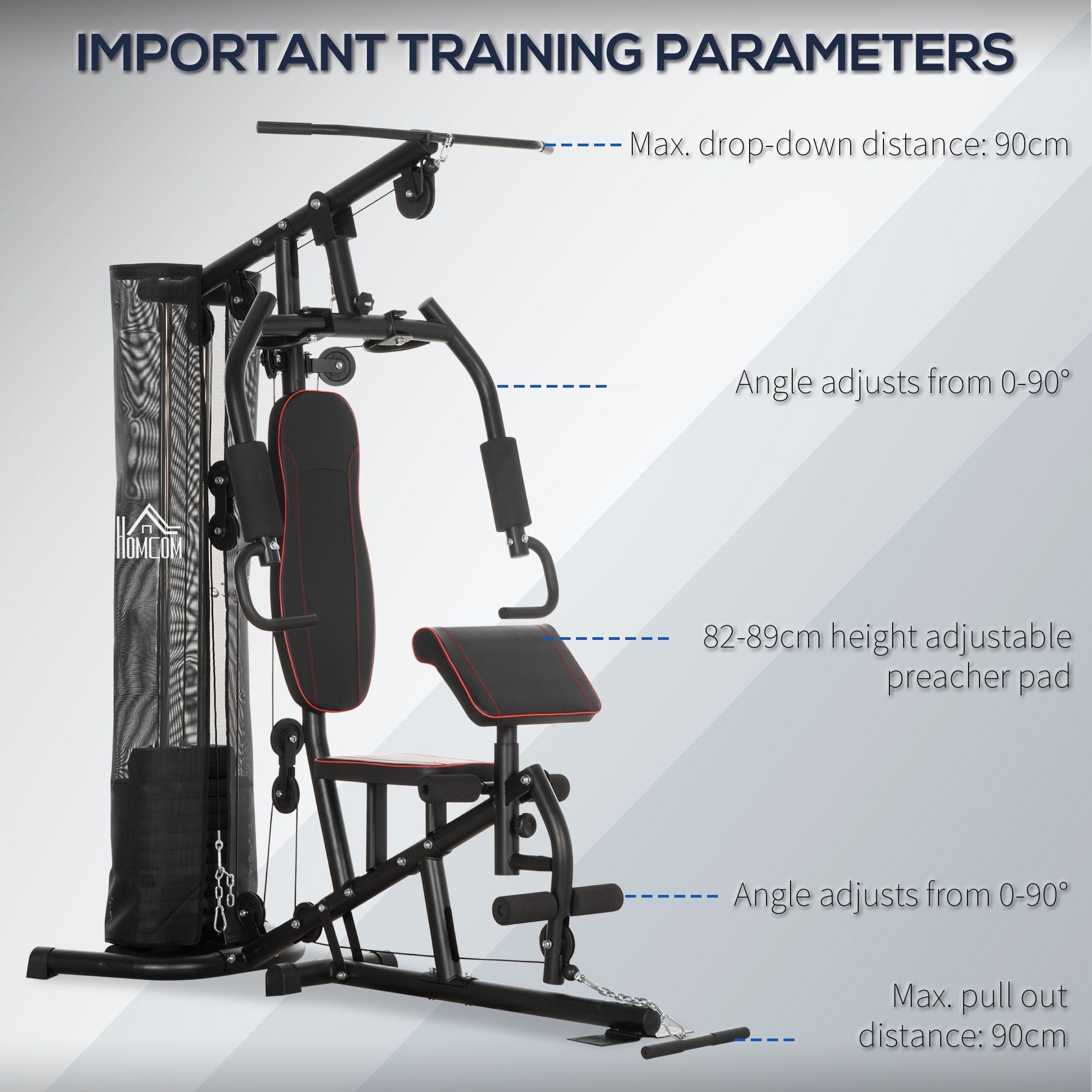 Soozier Multifunction Home Gym Equipment 100Lbs Weight Stack Full Body Workout Chest Arm Leg Back 