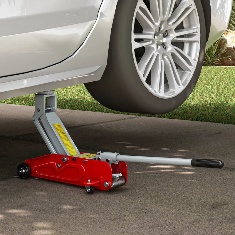 Low Profile Jack, Hydraulic Racing Floor Jack, 4.7"-11.8" Lifting Range, 2 Ton (4,000 lb) Capacity, Red