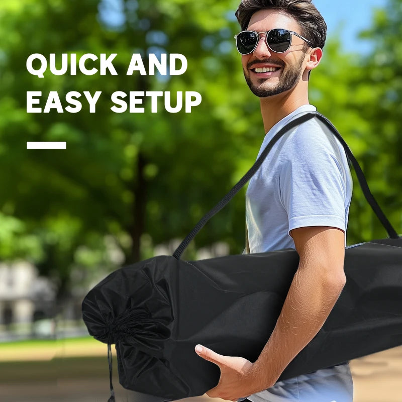 Portable Camp Chair, Double Camping Chair with Cup Holders and Carry Bag, Support 551 lbs, Black