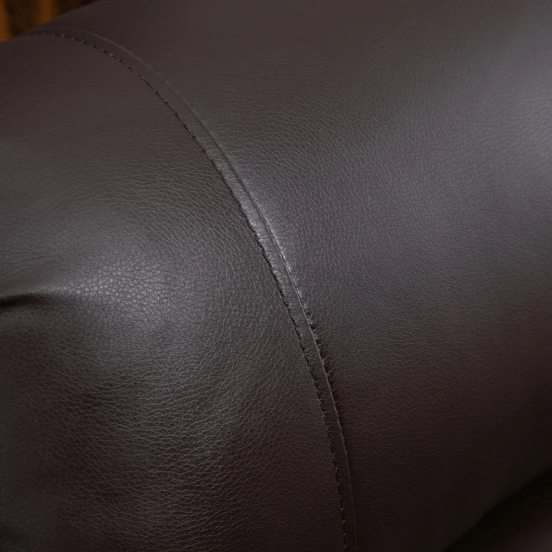 Electric Power Lift Chair, PU Leather Recliner Sofa with Footrest, Remote Control and Cup Holders, Brown