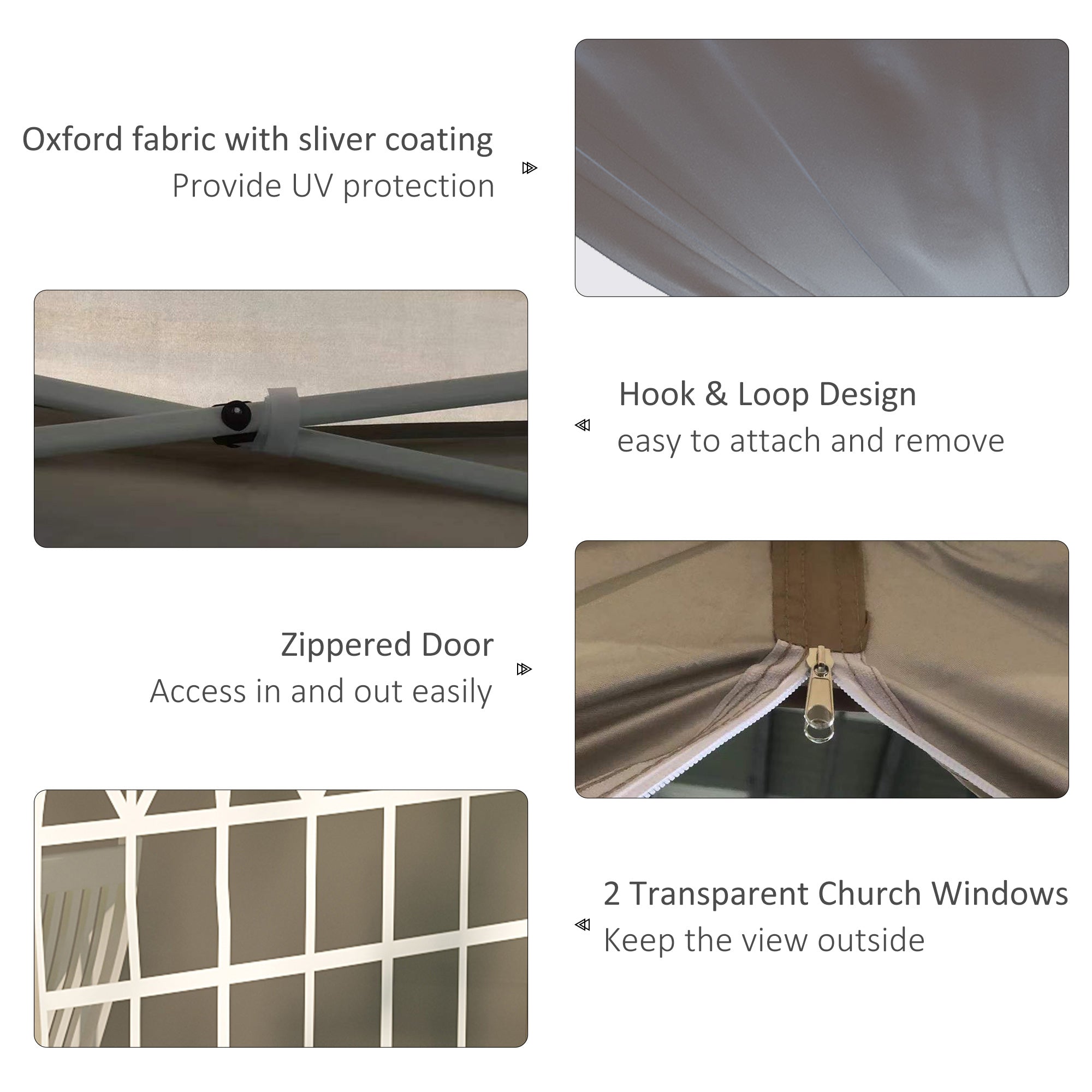 Outsunny 10' x 10' Pop Up Canopy Tent, Instant Shelter Tent with Sidewalls, Windows, Roller Bag and Sand Bags for Garden, Patio, Beige 