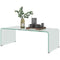 HOMCOM Coffee Table Glass Clear Rectangle Center Table Safe Rounded Edges Living Room