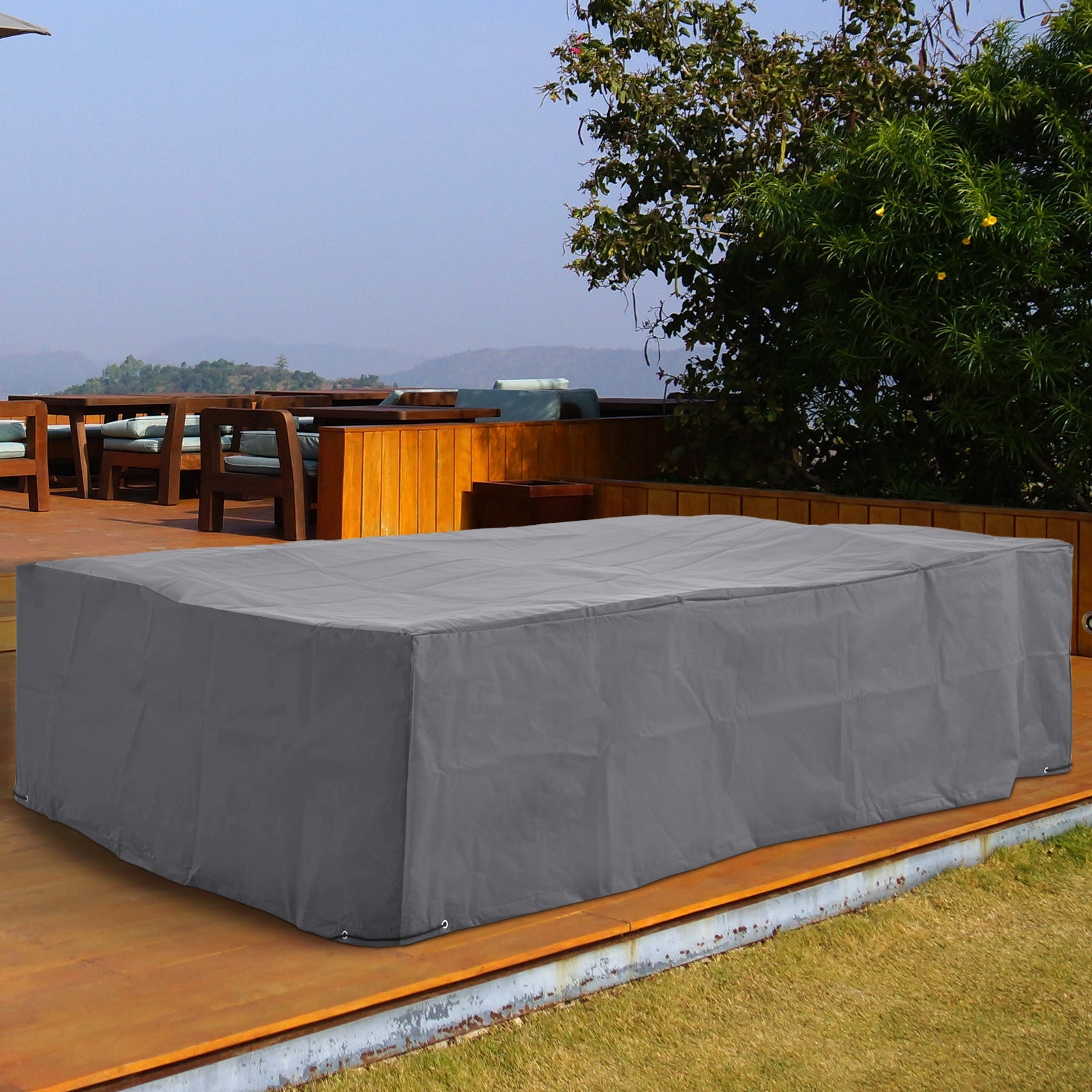 Outsunny 97" x 65" x 26" Weatherproof Outdoor Sectional Patio Furniture Cover w/ Ultimate Protection Grey 