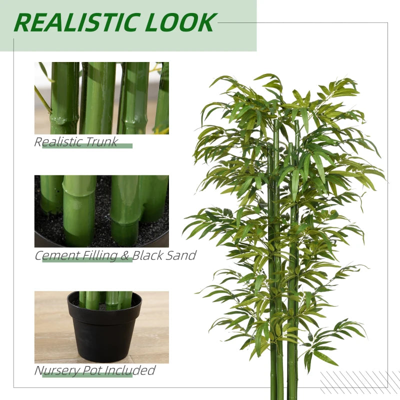 6 FT Artificial Tree Bamboo Tree Fake Plants in Pot for Home Office Living Room Decor, Green