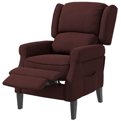 HOMCOM Push Back Recliner Chair with Vibration Massage Living Room Extendable Footrest Remote Pocket Brown 