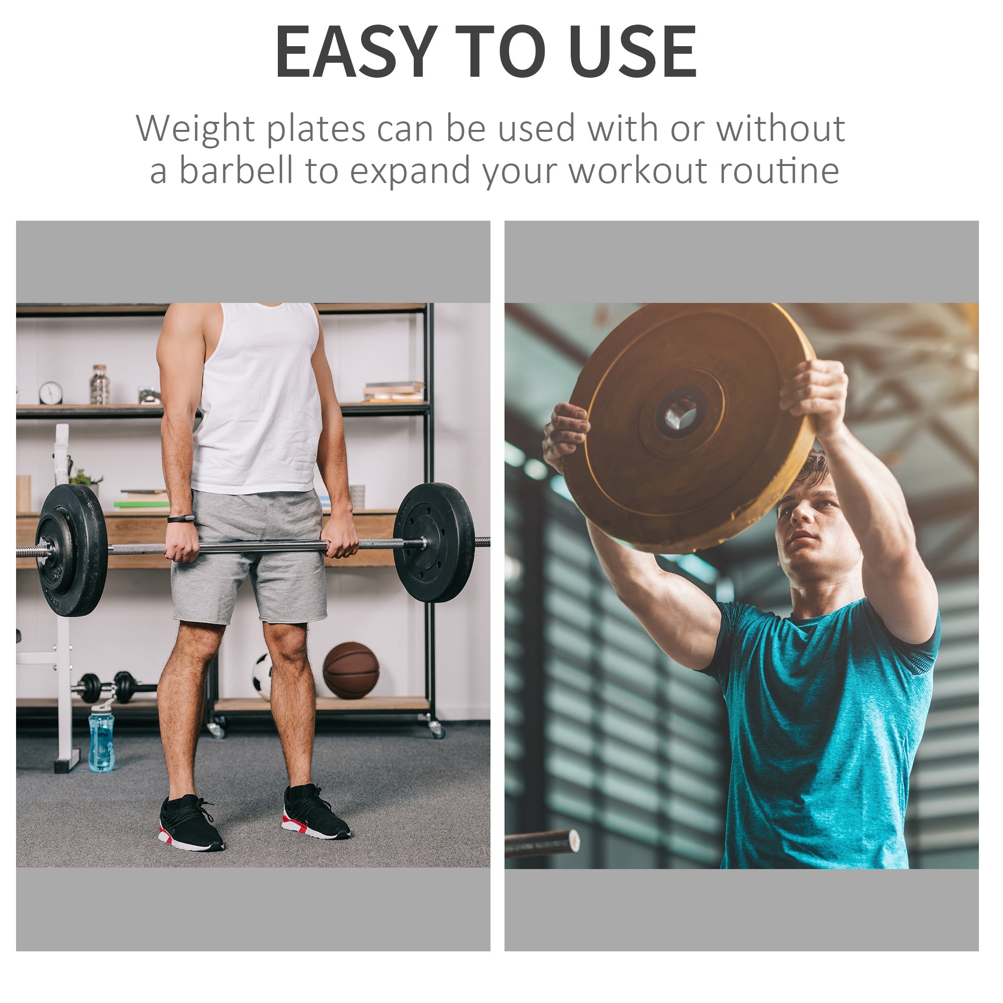Soozier Olympic Weight Plates 6 PCS Grip Plate Sets Strength Crossfit Weightlifting Training Barbell Set Home 